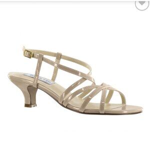 New Benjamin Walk Touch Ups Eileen Faux Patent +Strappy Dress Sandal, Nude, 11W